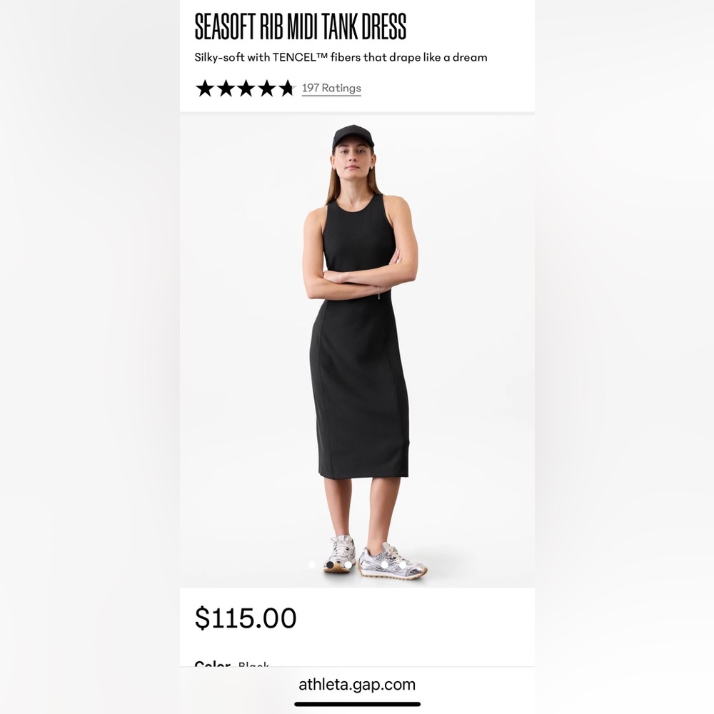 Athleta Seasoft Ribbed Midi Tank Dress
